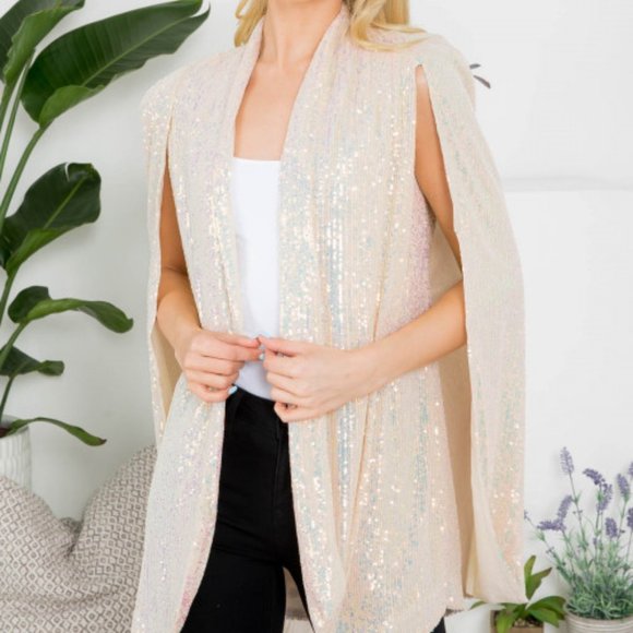 Sequin Cape Blazer - Picture 1 of 4